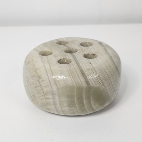 Vintage MCM Poshlished Onyx Marble Pen Holder Desk Office Boho - Picture 4 of 9